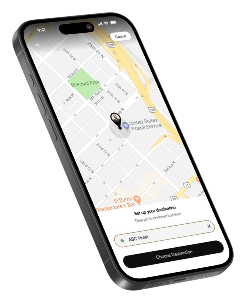 Rydepro app interface showcasing unique services
