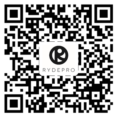 Download RYDEPRO app from Apple App Store - Scan QR Code